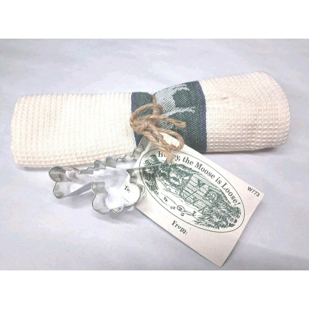 New Moose Hand Towel Cookie Cutter & Recipe Card Gift Set